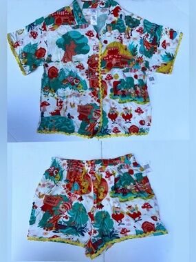 Alice in Wonderland Button Up Top & Short Set